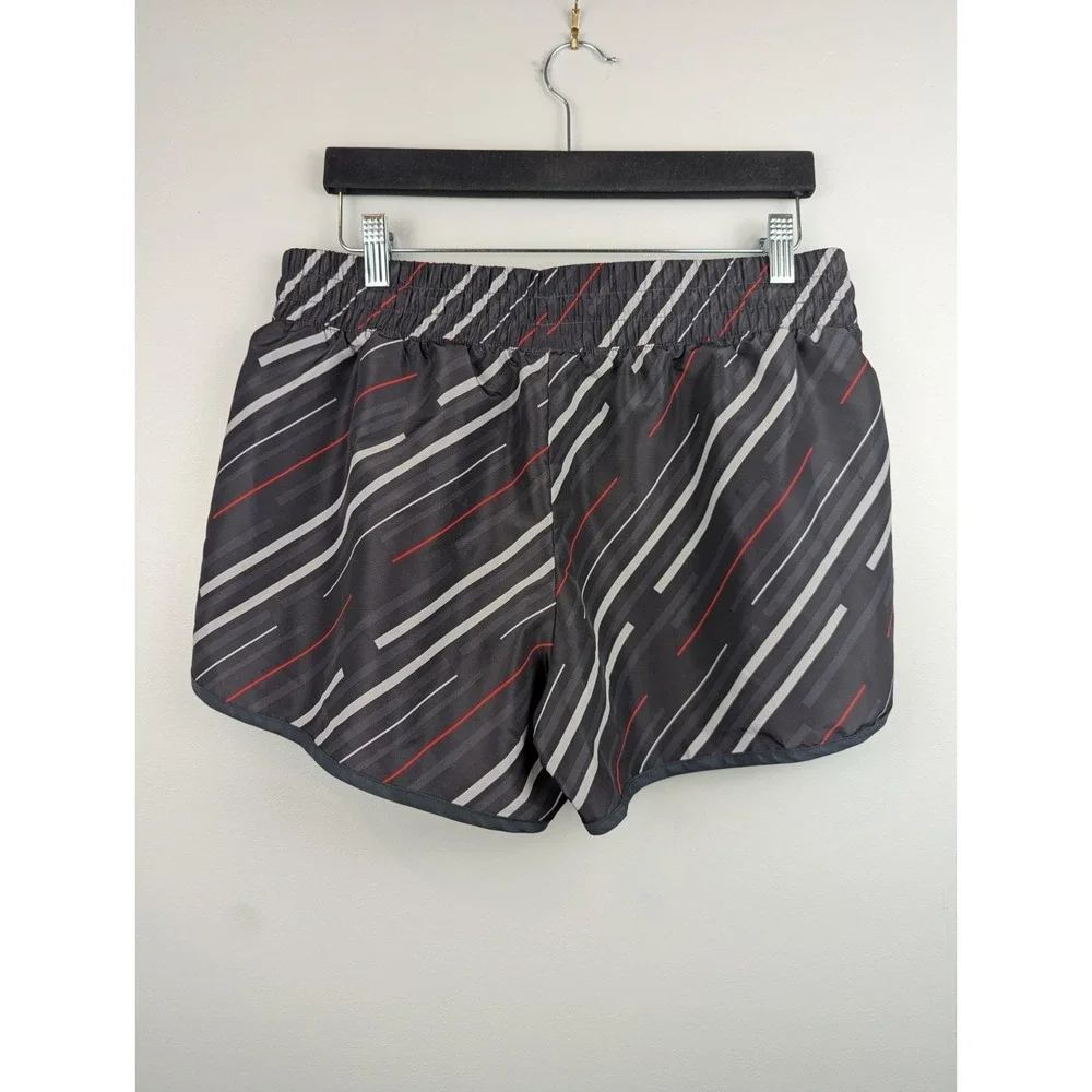 Danskin Now Women's Shorts Large Multicolor Striped Gray Jogging Gym Athleisure‎